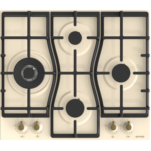 Plita incorporabila GORENJE GW6D42CLI, Gaz, 4 arzatoare, Wok, crem Plita incorporabila GORENJE GW6D42CLI, Gaz, 4 arzatoare, Wok, crem