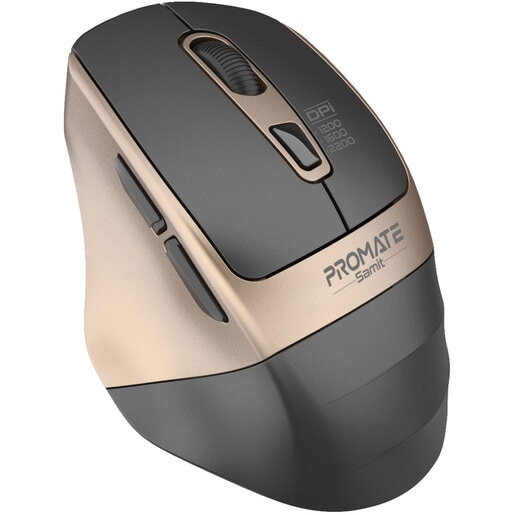 Mouse Wireless PROMATE Samit, 2200 dpi, auriu-negru Mouse Wireless PROMATE Samit, 2200 dpi, auriu-negru