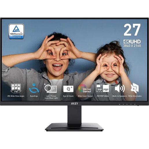 Monitor LED IPS MSI PRO MP273U, 27", 4K UHD, 60Hz, HDR Ready, boxe, negru Monitor LED IPS MSI PRO MP273U, 27", 4K UHD, 60Hz, HDR Ready, boxe, negru