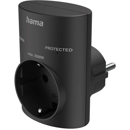 Adaptor priza HAMA 223322, EU, negru Adaptor priza HAMA 223322, EU, negru
