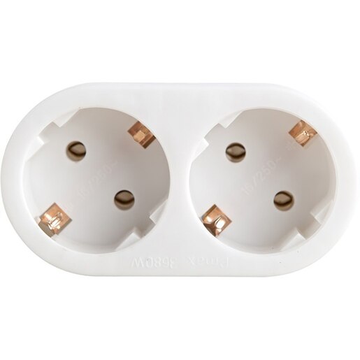 Adaptor priza BACHMANN 921.017, 2 prize Schuko, alb Adaptor priza BACHMANN 921.017, 2 prize Schuko, alb