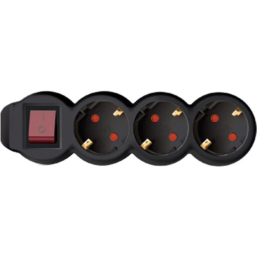 Prelungitor cu protectie HOME NV 3K-3, 3 prize, 3m, Negru Prelungitor cu protectie HOME NV 3K-3, 3 prize, 3m, Negru