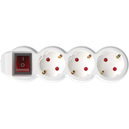 Prelungitor cu protectie HOME NV 3K-3, 3 prize, 3m, Alb Prelungitor cu protectie HOME NV 3K-3, 3 prize, 3m, Alb