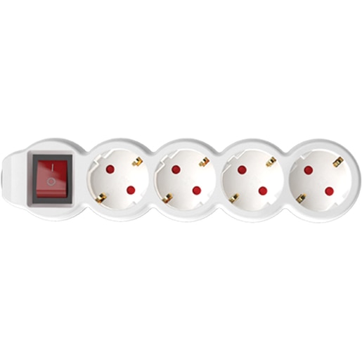 Prelungitor cu protectie HOME NV 4K-3, 4 prize, 3m, Alb Prelungitor cu protectie HOME NV 4K-3, 4 prize, 3m, Alb