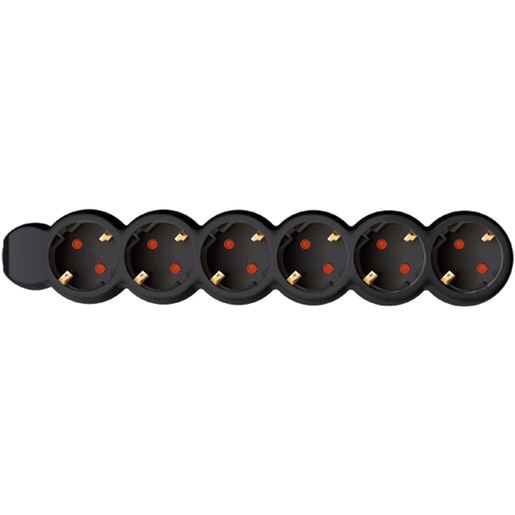 Prelungitor cu protectie HOME NV 6, 6 prize, 1.5m, Negru Prelungitor cu protectie HOME NV 6, 6 prize, 1.5m, Negru