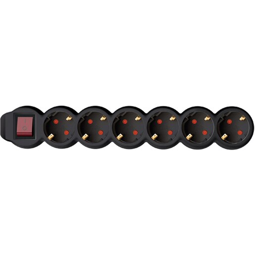 Prelungitor cu protectie HOME NV 6K, 6 prize, 1.5m, Negru Prelungitor cu protectie HOME NV 6K, 6 prize, 1.5m, Negru