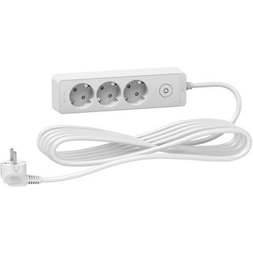 Prelungitor SCHNEIDER Unica ST9435W, 3 prize Schuko, 5m, intrerupator, alb Prelungitor SCHNEIDER Unica ST9435W, 3 prize Schuko, 5m, intrerupator, alb