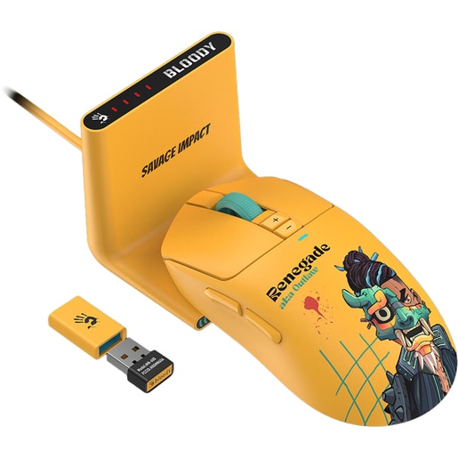 Mouse Gaming Wireless A4TECH R72 Ultra Duo Renegade Sunset, 20000 dpi, galben Mouse Gaming Wireless A4TECH R72 Ultra Duo Renegade Sunset, 20000 dpi, galben
