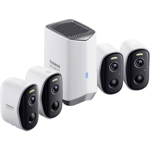 Kit de supraveghere video BASEUS Security N1 Plus Homestation, 4 camere, 2K, Wi-Fi, IP67, 16 canale, alb Kit de supraveghere video BASEUS Security N1 Plus Homestation, 4 camere, 2K, Wi-Fi, IP67, 16 canale, alb