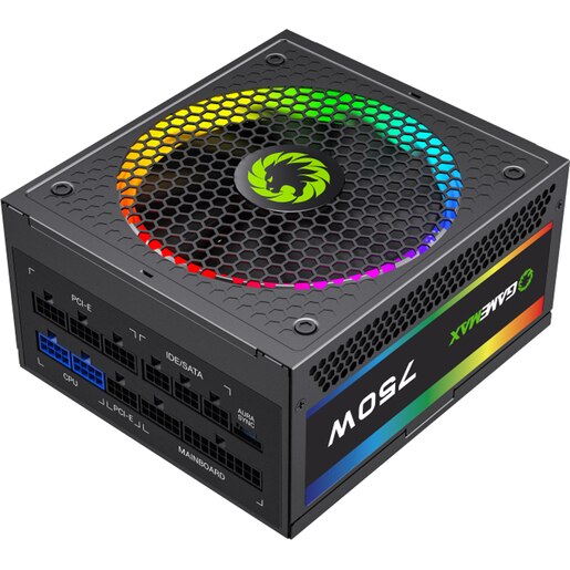 Sursa PC GAMEMAX RGB 750 PRO, 750W, 140mm, 80 Plus Gold, Full Modular Sursa PC GAMEMAX RGB 750 PRO, 750W, 140mm, 80 Plus Gold, Full Modular