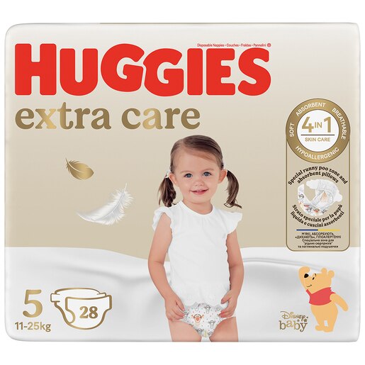 Scutece HUGGIES Extra Care Jumbo nr 5, Unisex, 11-25 kg, 28 buc Scutece HUGGIES Extra Care Jumbo nr 5, Unisex, 11-25 kg, 28 buc
