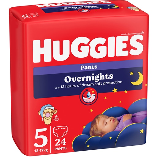 Scutece chilotel HUGGIES Overnight Pants nr 5, Unisex, 12-17 kg, 24 buc Scutece chilotel HUGGIES Overnight Pants nr 5, Unisex, 12-17 kg, 24 buc