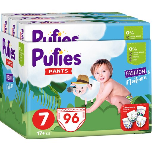Scutece chilotel PUFIES Fashion&Nature nr 7 Maxi, Unisex, 17+ kg, 96 buc Scutece chilotel PUFIES Fashion&Nature nr 7 Maxi, Unisex, 17+ kg, 96 buc