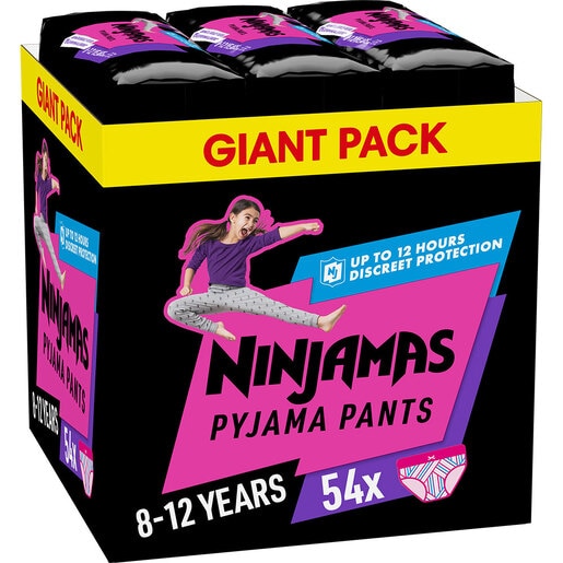 Scutece chilotel de noapte PAMPERS Ninjamas XXL Box, Fata, 27-43 kg, 54 buc Scutece chilotel de noapte PAMPERS Ninjamas XXL Box, Fata, 27-43 kg, 54 buc