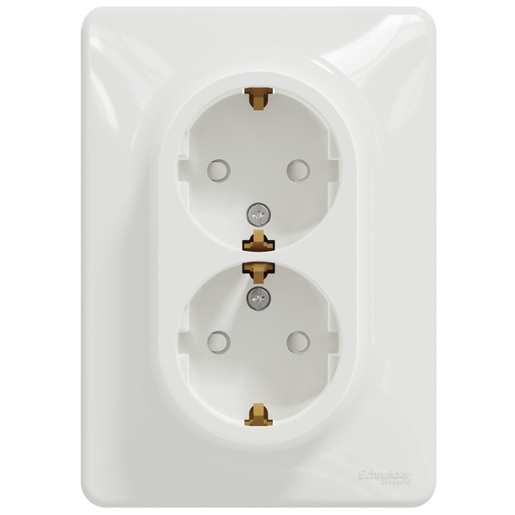Priza dubla SCHNEIDER Sedna Design SDD311221, IP20, Obturatoare, alb Priza dubla SCHNEIDER Sedna Design SDD311221, IP20, Obturatoare, alb