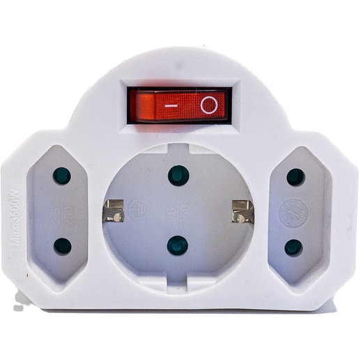 Adaptor priza STROHM, 3 prize, IP20, 3680W, alb Adaptor priza STROHM, 3 prize, IP20, 3680W, alb