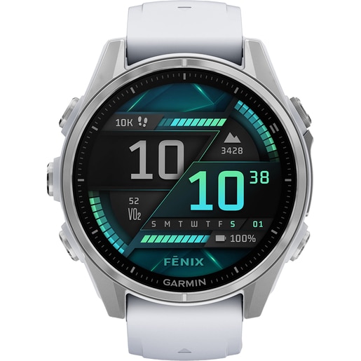 Smartwatch GARMIN Fenix 8, 43mm, AMOLED, Glass, Otel inoxidabil, GPS, Android/iOS, Whitestone Smartwatch GARMIN Fenix 8, 43mm, AMOLED, Glass, Otel inoxidabil, GPS, Android/iOS, Whitestone