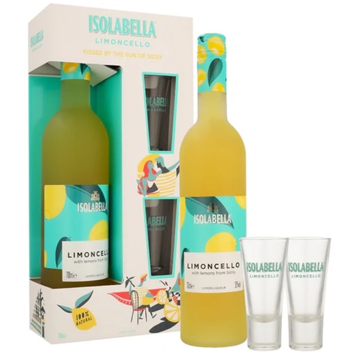 Set Lichior Isolabella Limoncello, 0.7L + 2 pahare Set Lichior Isolabella Limoncello, 0.7L + 2 pahare