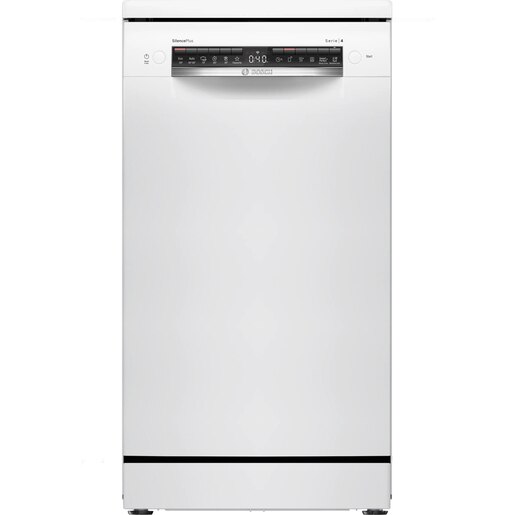 Masina de spalat vase independenta BOSCH SPS4HMW13E, 10 seturi, 6 programe, 45 cm, Clasa D, Wi-Fi, alb Masina de spalat vase independenta BOSCH SPS4HMW13E, 10 seturi, 6 programe, 45 cm, Clasa D, Wi-Fi, alb