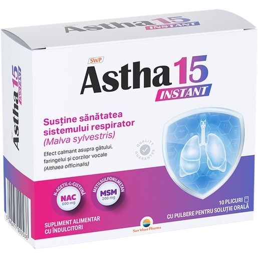 Supliment alimentar Astha 15 Instant, 10 plicuri x 5 g, SUN WAVE PHARMA Supliment alimentar Astha 15 Instant, 10 plicuri x 5 g, SUN WAVE PHARMA