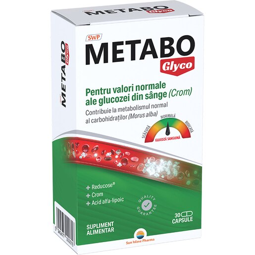 Supliment alimentar Metabo Glyco, 30 capsule, SUN WAVE PHARMA Supliment alimentar Metabo Glyco, 30 capsule, SUN WAVE PHARMA