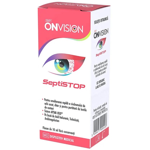 Solutie oftalmica lubrifianta Onvision Septistop, 10 ml, SUN WAVE Solutie oftalmica lubrifianta Onvision Septistop, 10 ml, SUN WAVE