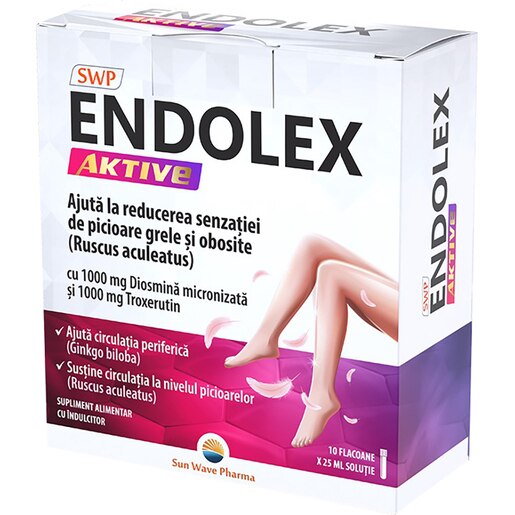 Supliment alimentara Endolex Aktive, 10 fiole x 25 ml, SUN WAVE PHARMA Supliment alimentara Endolex Aktive, 10 fiole x 25 ml, SUN WAVE PHARMA
