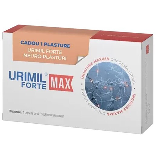 Supliment alimentar Urimil Forte Max, 30 capsule + 1 plasture, NATURPHARMA Supliment alimentar Urimil Forte Max, 30 capsule + 1 plasture, NATURPHARMA