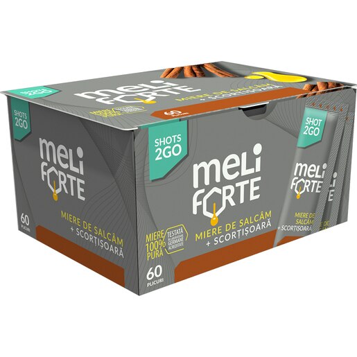 Miere de salcam si scortisoara, 60 plicuri, 600 g, MELIFORTE Miere de salcam si scortisoara, 60 plicuri, 600 g, MELIFORTE