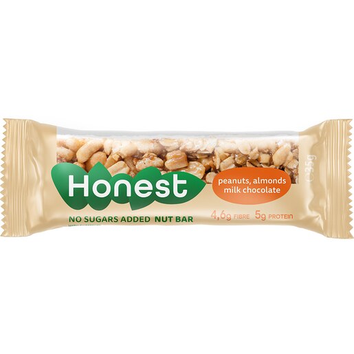 Baton cu arahide, migdale si ciocolata Honest, 16 buc x 35g, SLY NUTRITIA Baton cu arahide, migdale si ciocolata Honest, 16 buc x 35g, SLY NUTRITIA