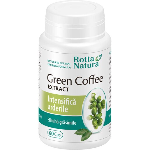 Supliment alimentar Green Coffee Extract, 60 capsule, ROTTA NATURA Supliment alimentar Green Coffee Extract, 60 capsule, ROTTA NATURA