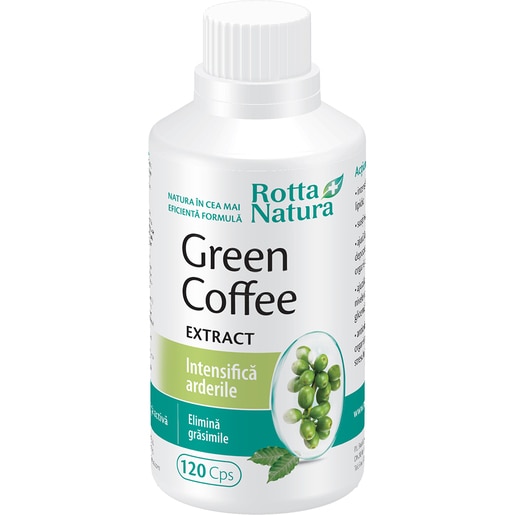 Supliment alimentar Green Coffee Extract, 120 capsule, ROTTA NATURA Supliment alimentar Green Coffee Extract, 120 capsule, ROTTA NATURA