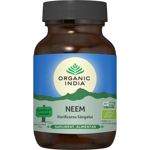 Supliment alimentar Neem Purificarea sangelui, 60 capsule, ORGANIC INDIA Supliment alimentar Neem Purificarea sangelui, 60 capsule, ORGANIC INDIA