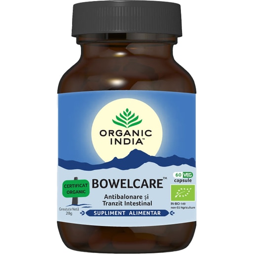 Supliment alimentar Bowelcare Antibalonare si tranzit intestinal, 60 capsule, ORGANIC INDIA Supliment alimentar Bowelcare Antibalonare si tranzit intestinal, 60 capsule, ORGANIC INDIA