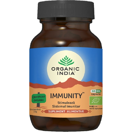 Supliment alimentar Immunity Stimuleaza imunitatea, 60 capsule, ORGANIC INDIA Supliment alimentar Immunity Stimuleaza imunitatea, 60 capsule, ORGANIC INDIA