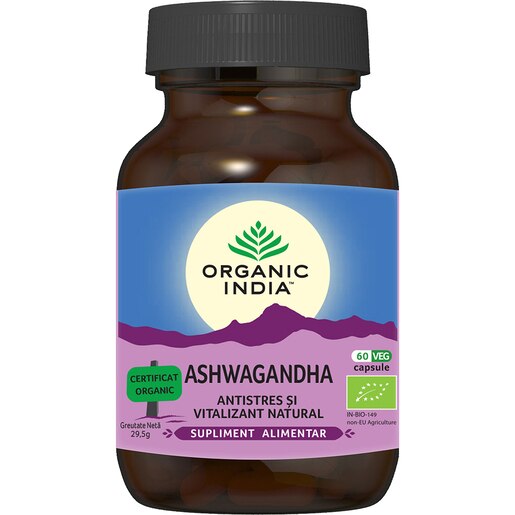 Supliment alimentar Ashwagandha Antistres, 60 capsule, ORGANIC INDIA Supliment alimentar Ashwagandha Antistres, 60 capsule, ORGANIC INDIA
