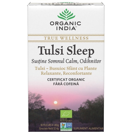 Ceai ORGANIC INDIA Tulsi Sleep, 18 plicuri, 32.4g Ceai ORGANIC INDIA Tulsi Sleep, 18 plicuri, 32.4g