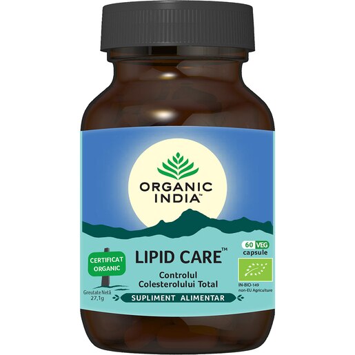 Supliment alimentar Lipid Care Controlul colesterolului total, 60 capsule, ORGANIC INDIA Supliment alimentar Lipid Care Controlul colesterolului total, 60 capsule, ORGANIC INDIA