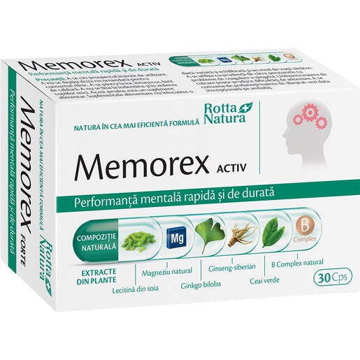 Supliment alimentar Memorex Activ, 30 capsule, ROTTA NATURA Supliment alimentar Memorex Activ, 30 capsule, ROTTA NATURA