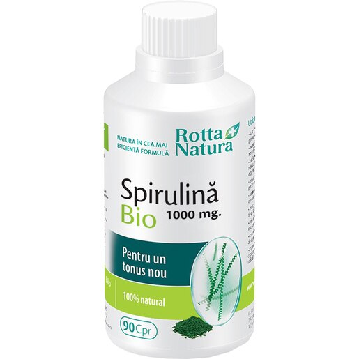 Supliment alimentar Spirulina Bio 1000mg, 90 comprimate, ROTTA NATURA Supliment alimentar Spirulina Bio 1000mg, 90 comprimate, ROTTA NATURA