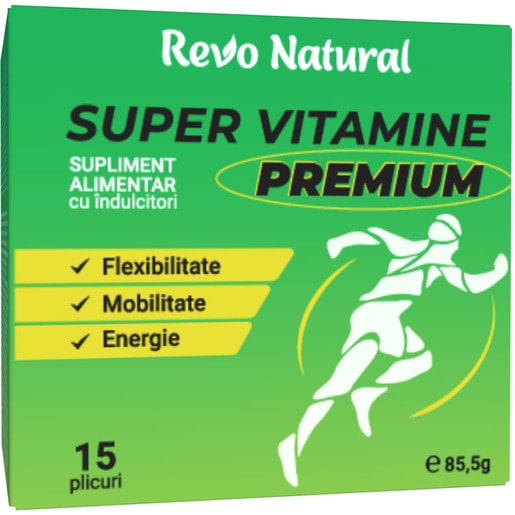Supliment Super Vitamine Premium, 15 plicuri solubile, REVO NATURAL Supliment Super Vitamine Premium, 15 plicuri solubile, REVO NATURAL