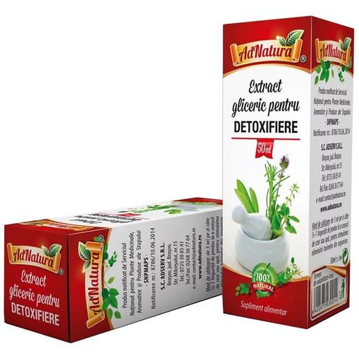 Supliment alimentar Extract Gliceric Detoxifiere, 50 ml, ADNATURA Supliment alimentar Extract Gliceric Detoxifiere, 50 ml, ADNATURA