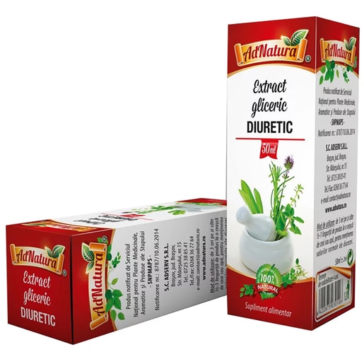 Supliment alimentar Extract Gliceric Diuretic, 50 ml, ADNATURA Supliment alimentar Extract Gliceric Diuretic, 50 ml, ADNATURA