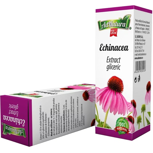 Supliment alimentar Extract Gliceric Echinacea, 50 ml, ADNATURA Supliment alimentar Extract Gliceric Echinacea, 50 ml, ADNATURA