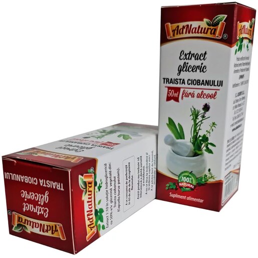 Supliment alimentar Extract Gliceric Traista Ciobanului, 50 ml, ADNATURA Supliment alimentar Extract Gliceric Traista Ciobanului, 50 ml, ADNATURA
