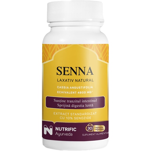 Supliment Senna laxativ natural, 30 capsule, NUTRIFIC Supliment Senna laxativ natural, 30 capsule, NUTRIFIC