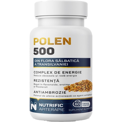 Supliment Polen 500mg, 60 capsule, NUTRIFIC Supliment Polen 500mg, 60 capsule, NUTRIFIC