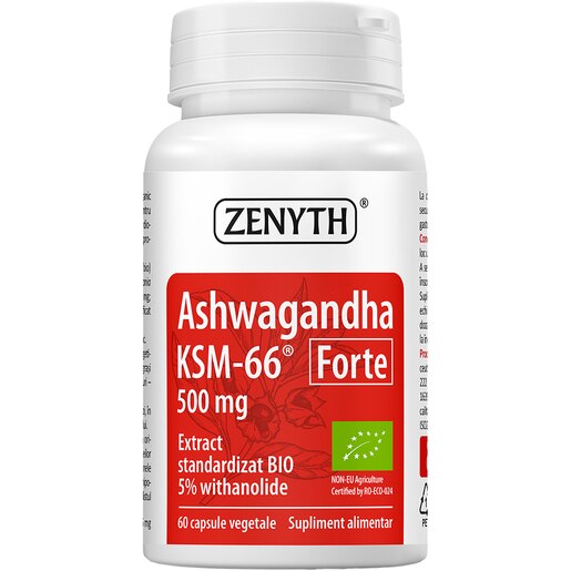 Supliment Ashwagandha KSM-66 300 mg, 60 capsule, ZENYTH Supliment Ashwagandha KSM-66 300 mg, 60 capsule, ZENYTH