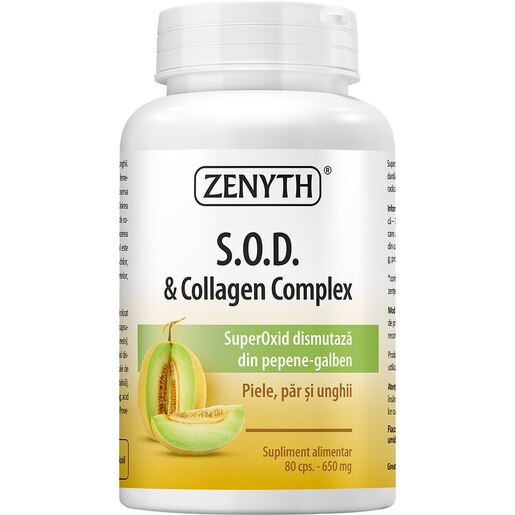Supliment S.O.D. & Collagen Complex, 80 capsule, ZENYTH Supliment S.O.D. & Collagen Complex, 80 capsule, ZENYTH
