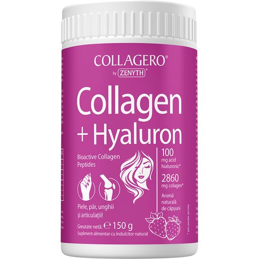 Supliment Collagen + Hyaluron cu aroma de Capsuni, 150 g, ZENYTH Supliment Collagen + Hyaluron cu aroma de Capsuni, 150 g, ZENYTH